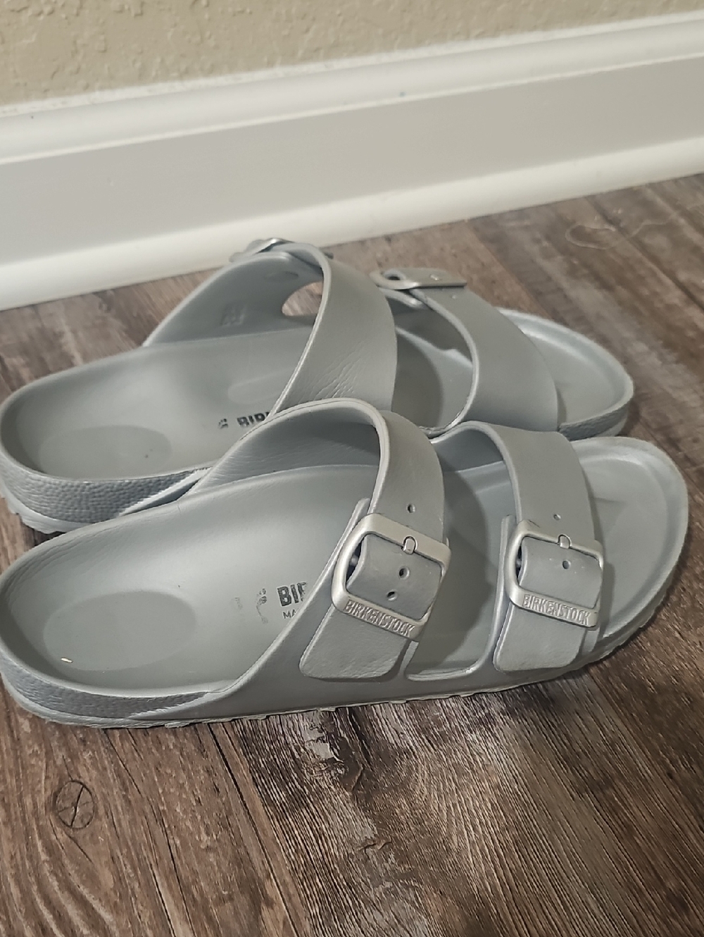 Birkenstock Arizona EVA Sandals in Silver Gray